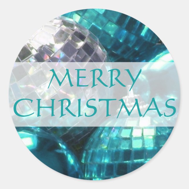 Pegatina "Feliz Navidad" en azul (Anverso)