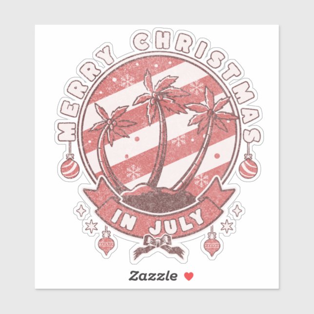 Pegatina Feliz Navidad en julio (Hoja)