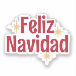 Pegatina Feliz Navidad Español Feliz Navidad