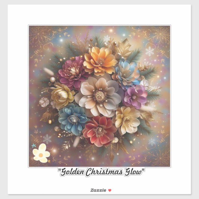 Pegatina "Feliz Navidad florece" (Hoja)