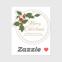 Feliz Navidad Holly & Berry Label Food Gift Tin