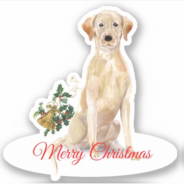 Pegatina Feliz Navidad Labrador Recuperador CustomCut Vinyl (Anverso)