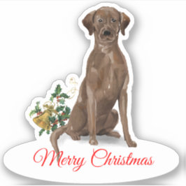 Pegatina Feliz Navidad Labrador Recuperador CustomCut Vinyl