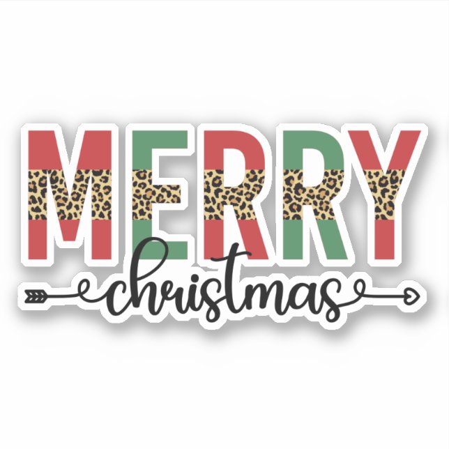 Pegatina Feliz Navidad Navidades de la familia Regalos de c (Anverso)