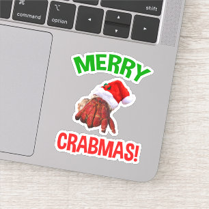 Pegatina ¡Feliz Navidad! Navidades graciosos heredan Crab L