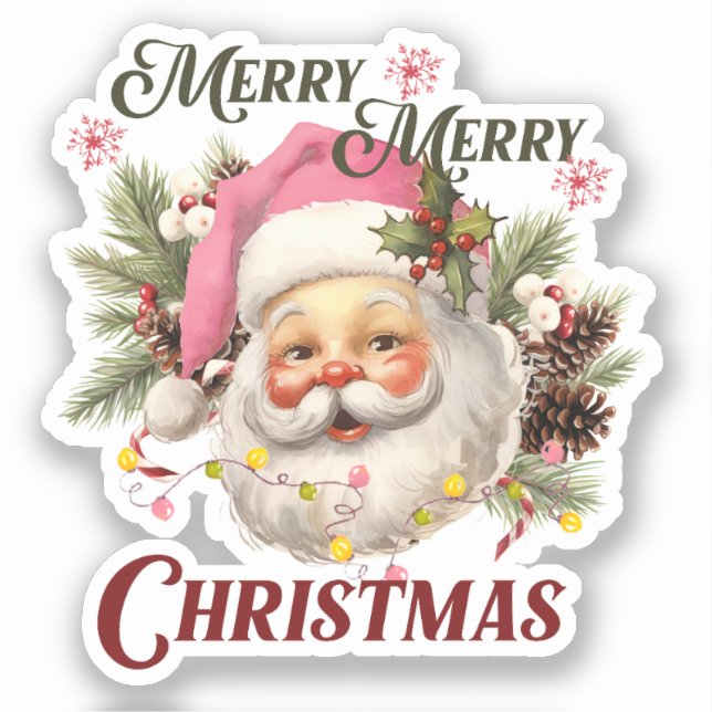 Pegatina Feliz Navidad - Santa Rosa (Anverso)