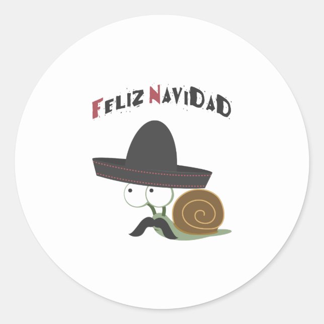 Pegatina Feliz Navidad Snail (Anverso)