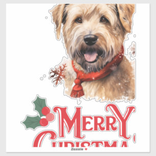 Pegatina Feliz Navidad Staffordshire Bull Terrier