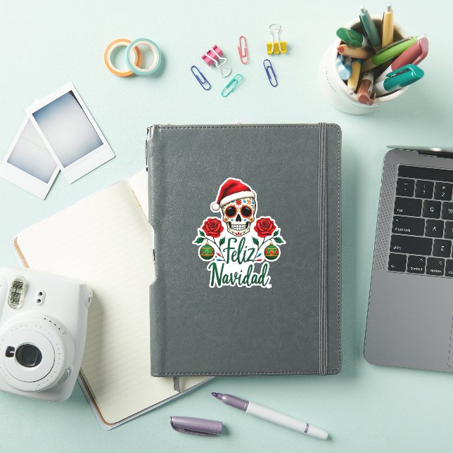 Pegatina Feliz Navidad Sugar Skull Mexican Christmas T-Shir (Funda para iPad)