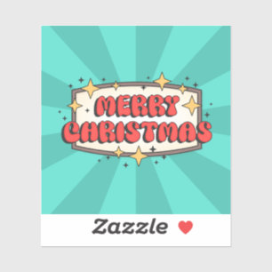 Pegatina Feliz navidad texto funky, groovy personalizado re