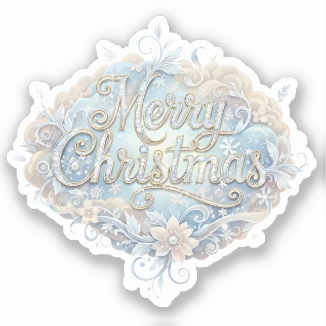 Pegatina Feliz Navidad Tipografía Caprichosa (Anverso)