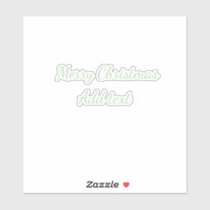 Pegatina Feliz Navidad verde planicie vacaciones en solitar