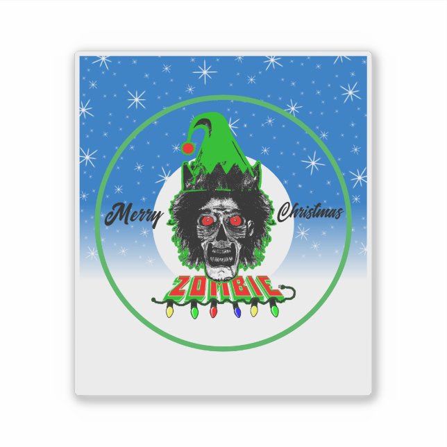 Pegatina Feliz Navidad Zombie (Anverso)