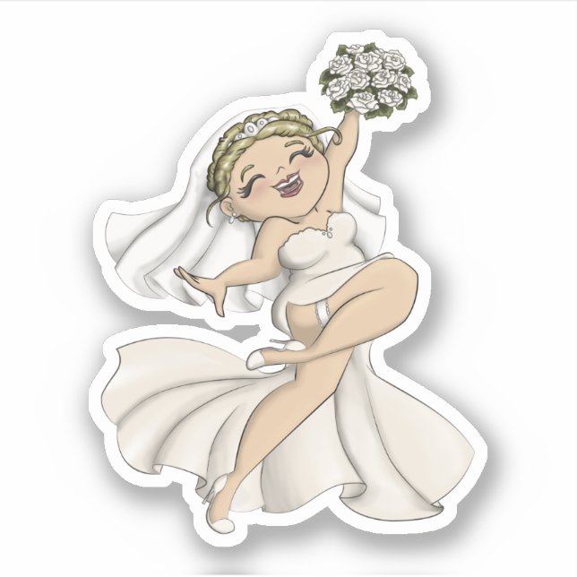 Pegatina Feliz Novia 02 (Anverso)