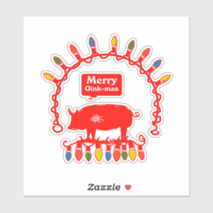 Pegatina Feliz Oink Navidad
