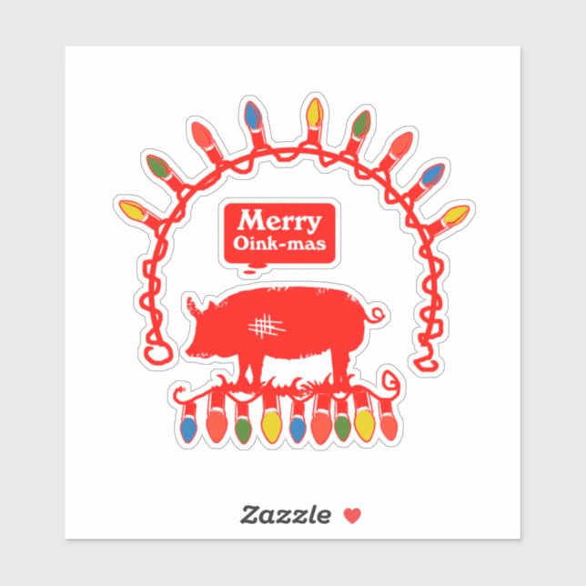Pegatina Feliz Oink Navidad (Hoja)