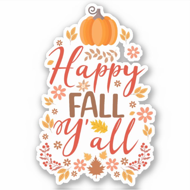 Pegatina Feliz otoño (Anverso)