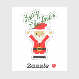 Pegatina Feliz Papá Noel te desea Feliz Navidad