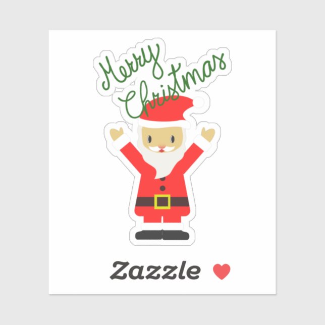 Pegatina Feliz Papá Noel te desea Feliz Navidad (Hoja)