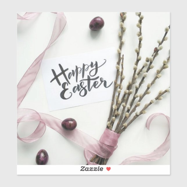 PEGATINA FELIZ PASCUA (Hoja)