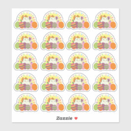 Pegatina Feliz Pascua Hoja de Stickers Gato 20 Huevos Lindo