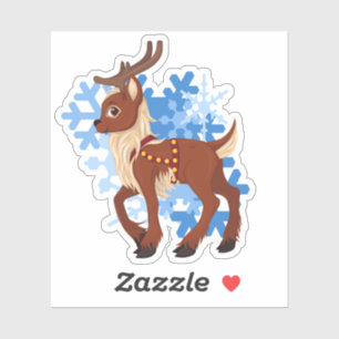 Pegatina Feliz reno navideño