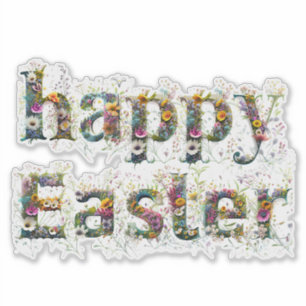 Pegatina Feliz texto decorativo de Pascua