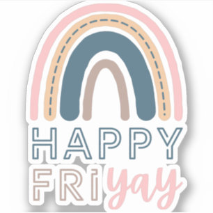 Pegatina Feliz viernes profesor de diversión viernes arcoir