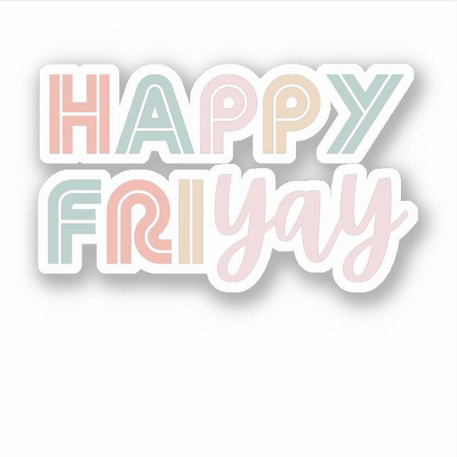 Pegatina Feliz viernes, regalo para W de los aficionados a  (Anverso)