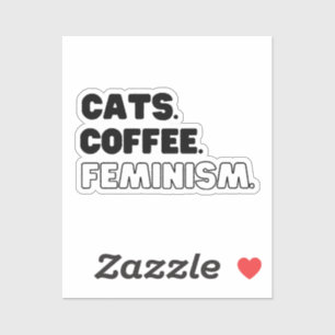 Pegatina Feminismo en el café de los gatos
