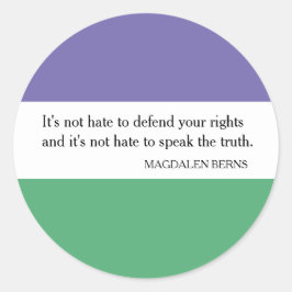 Pegatina feminista con cita de Magdalen Berns