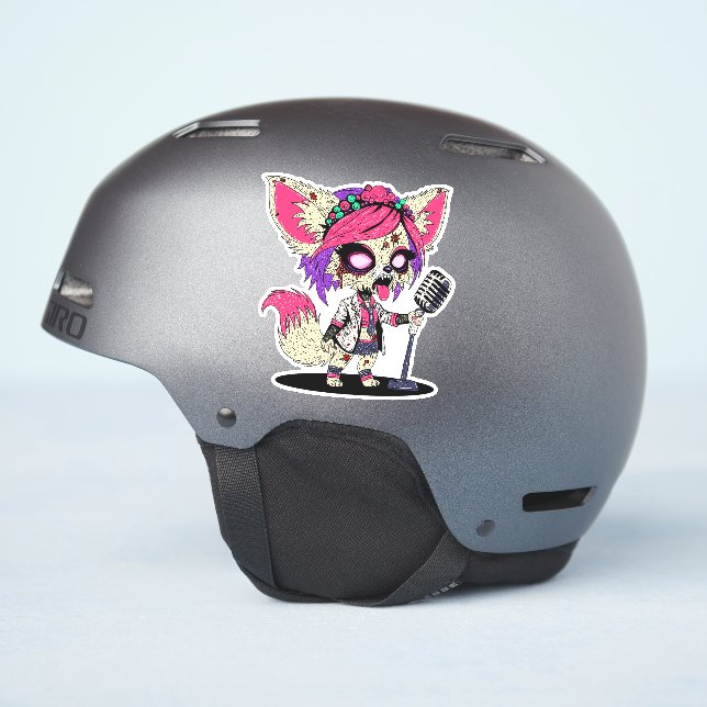 Pegatina Fennec Fox 80 Pop Star Zombie (Lado del casco)