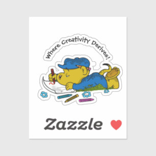 Pegatina Ferald   Donde se Deriva la Creatividad!