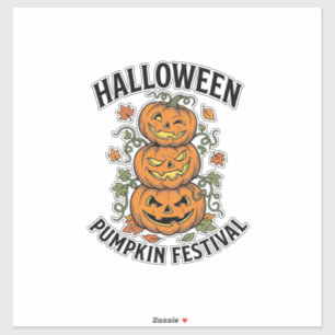 Pegatina Festival de Calabaza de Halloween Jack O Lantern V