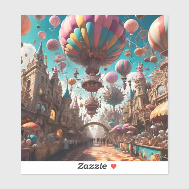 Pegatina Festival de Globos de Carnaval (Hoja)