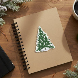 Pegatina Festive Green and White Holiday Christmas