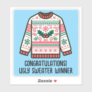 Pegatina Festive Ugly Christmas Sweater Winner Contest Game