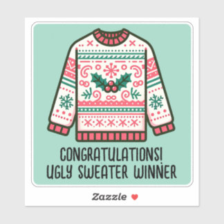 Pegatina Festive Ugly Christmas Sweater Winner Contest Game