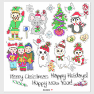 Pegatina Festividad de Navidades atraídos por la mano