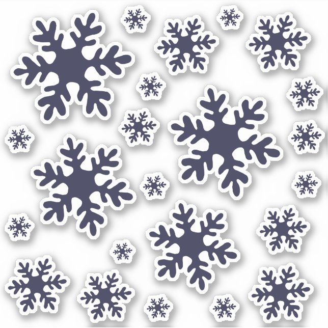 Pegatina Festividades de Navidades de invierno con nieve az (Anverso)