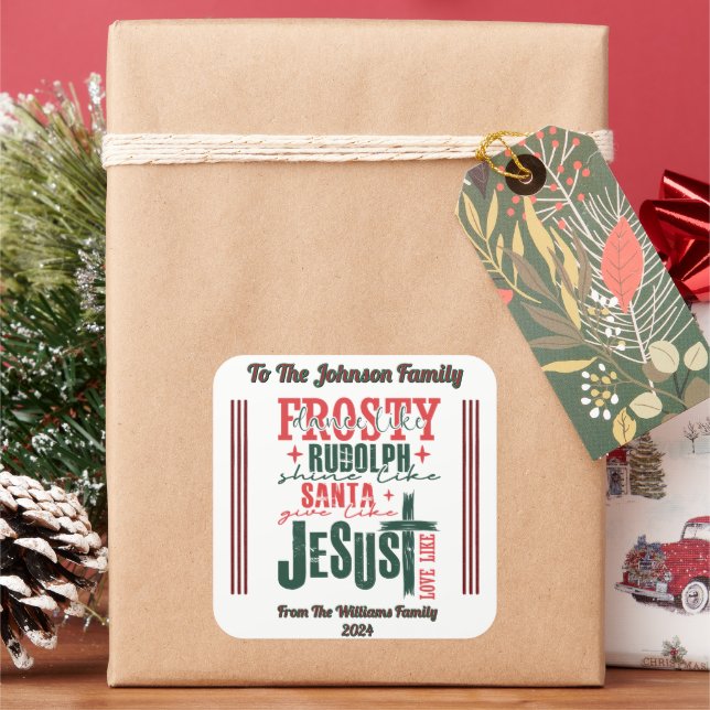 Pegatina festivo alegre para Navidades (Vacaciones)