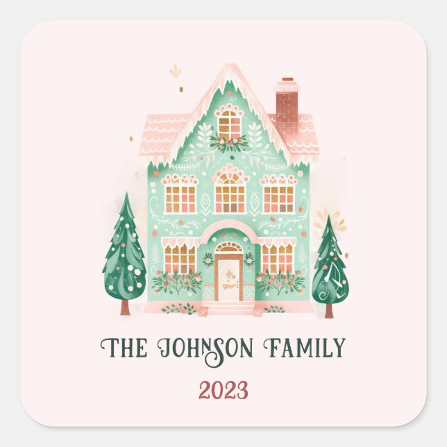 Pegatina festivo personalizado (Anverso)