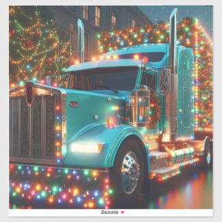 Pegatina  Festlicher Weihnachts-LKW mit Lichtern
