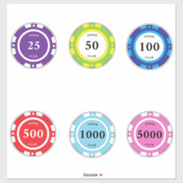 Pegatina Fichas de póquer