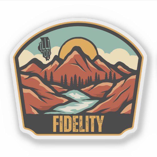 Pegatina Fidelity, Illinois  (Anverso)