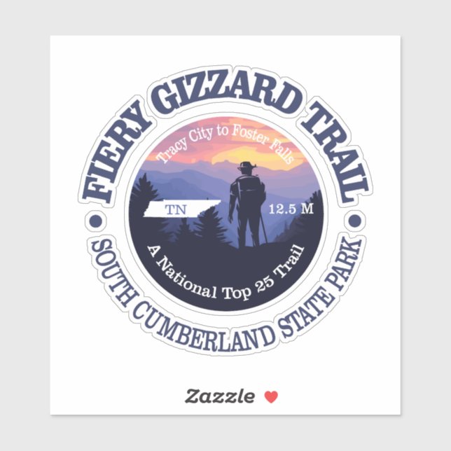 Pegatina Fiery Gizzard Trail (rd2) (Hoja)