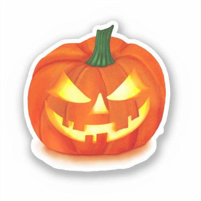Pegatina Fiery Grin Halloween Jack-O-Lantern (Anverso)