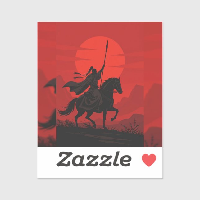 Pegatina 🔥 Fiery Sword Slash – Epic Anime Warrior in Actio (Hoja)