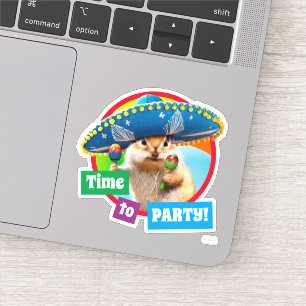 Pegatina Fiesta Chipmunk En Sombrero