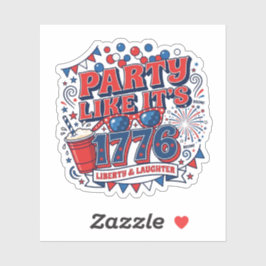 Pegatina Fiesta Como Si Fuera 1776 Divertida Celebración de